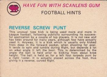1977 Scanlens VFL #59 Kevin O'Keeffe Back
